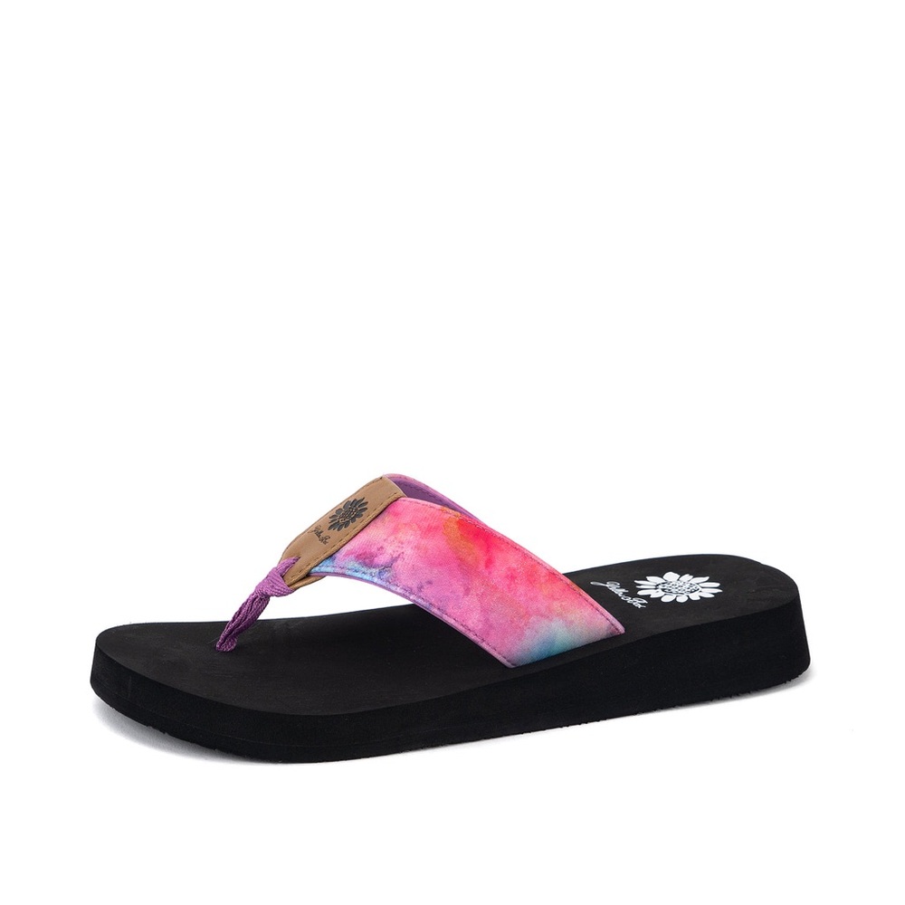 YELLOW BOX FERIE PURPLE MULTI FLIP FLOPS MEDIUM WIDTH NEW IN BOX - Picture 2 of 4